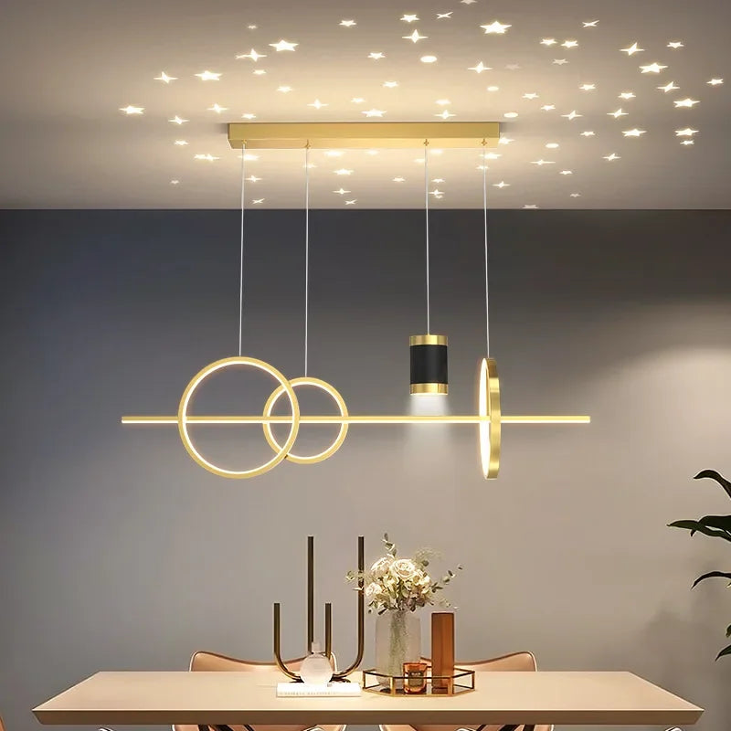 Afralia™ Modern Starry LED Chandelier: Stylish Nordic Design for Dining Room, Cafe, and Bar