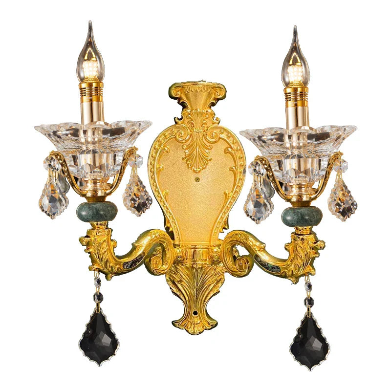 Afralia™ Luxe Crystal Chandelier: Elegant Copper Living Room Dining Candle Light