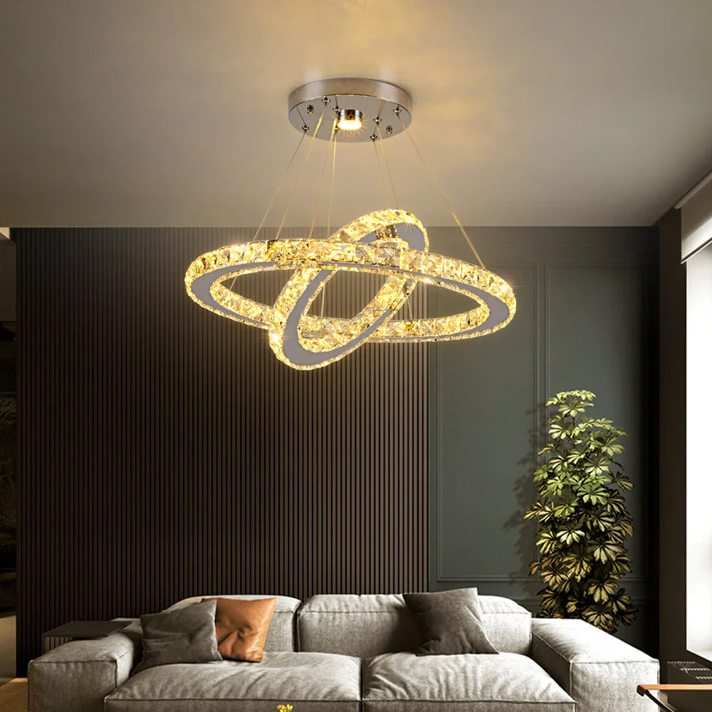 Afralia™ Crystal Chandelier Pendant Lamp for Dining Room and Bedroom