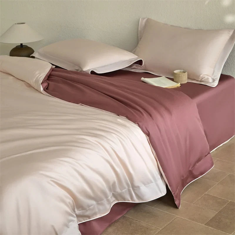 Afralia™ Luxury 600TC Egyptian Cotton Bedding Set: Duvet, Bed Sheet, Pillowcases - Queen King Size