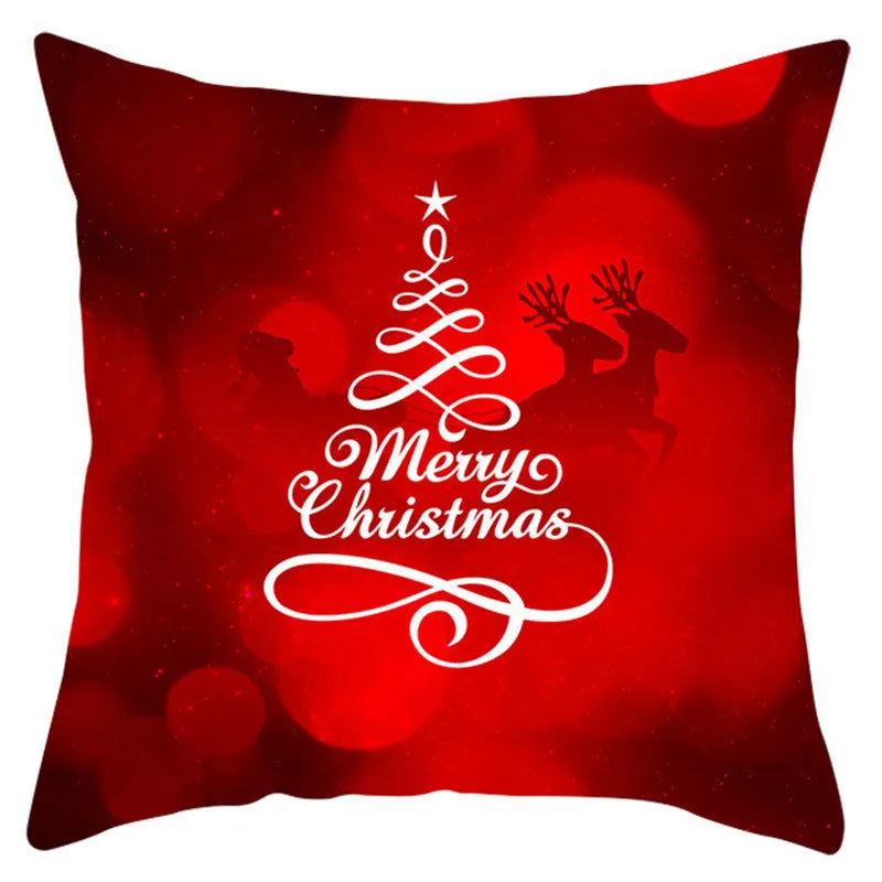 Afralia™ Christmas Santa Claus Snowflake Pillow Cover 18x18inch