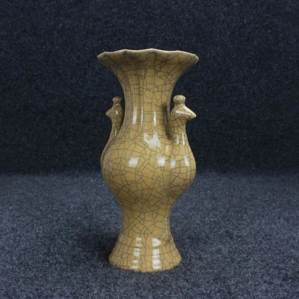 Afralia™ Song Ge Kiln Gold Red Glaze Peacock Vase