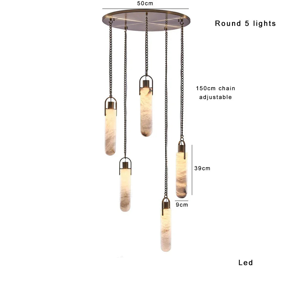 Afralia™ Marble Chandelier: Luxury Dimmable Stone Light Fixture, Italian Design - Adjustable Hang Lamp