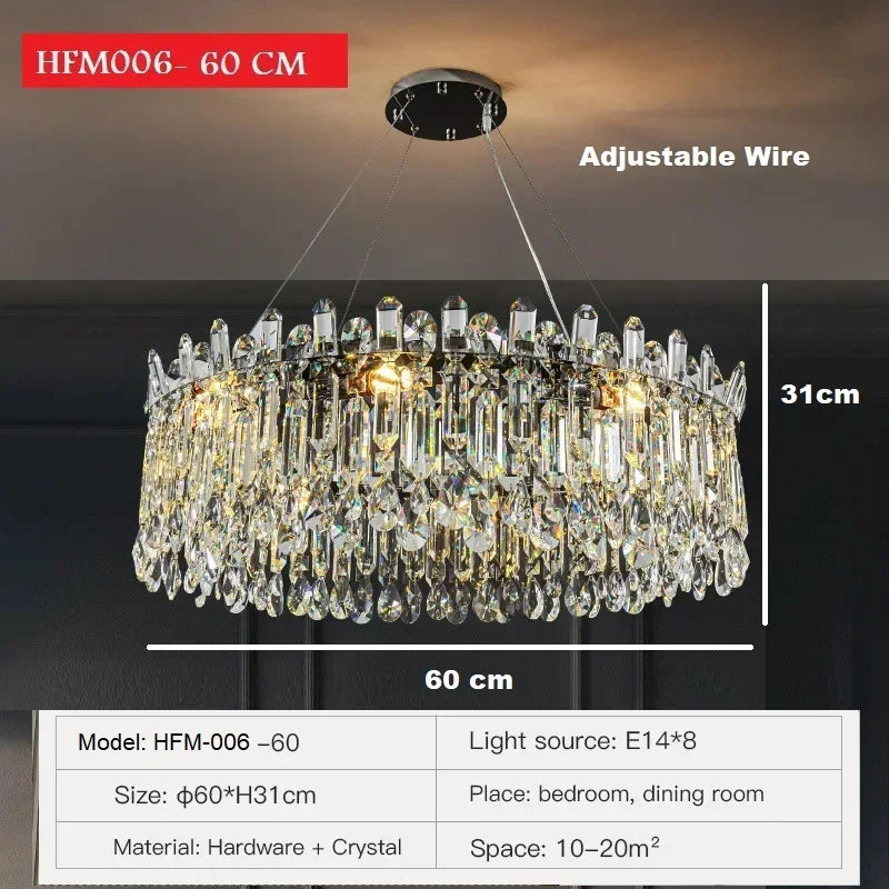 Afralia™ Clear Crystal LED Chandelier: Trendy Modern Luxury Suspension Luminaire for Dining Room