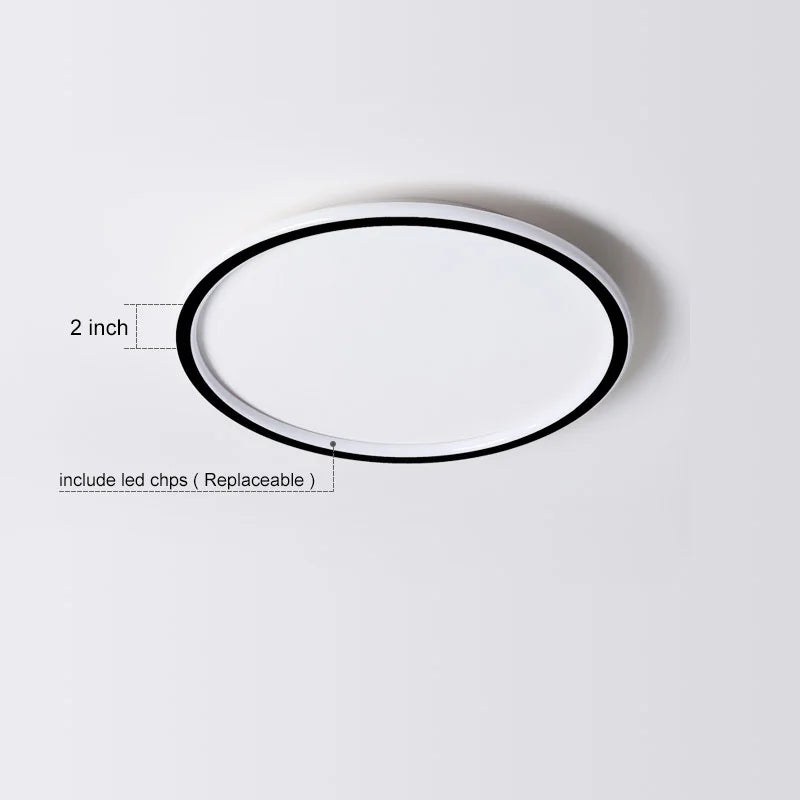 Afralia™ Black Dimmable LED Ring Ceiling Light for Modern Living Room, Bedroom, Kitchen Décor