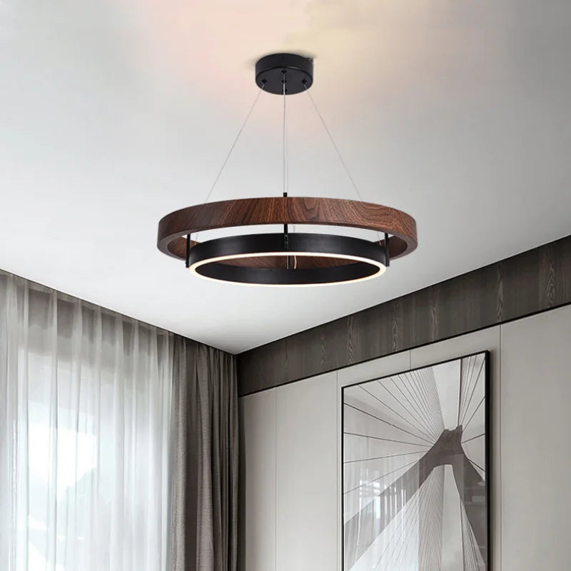 Afralia™ Double Circular LED Chandelier for Dining, Bedroom, Living Room - Modern Nordic Style