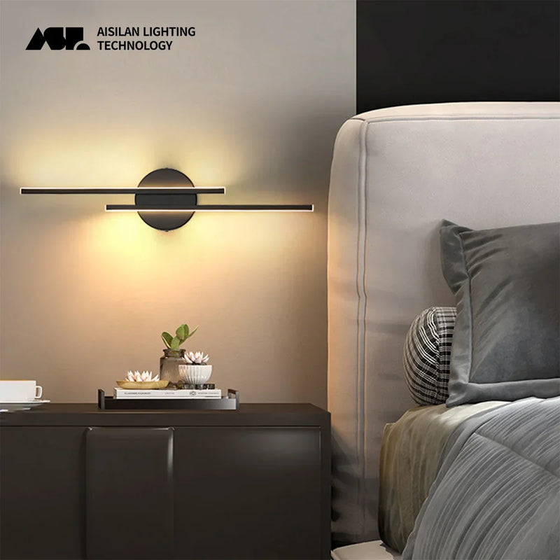 Afralia™ Modern Black Wall Sconce 14W Dimmable LED Warm White for Bedroom & Living Room