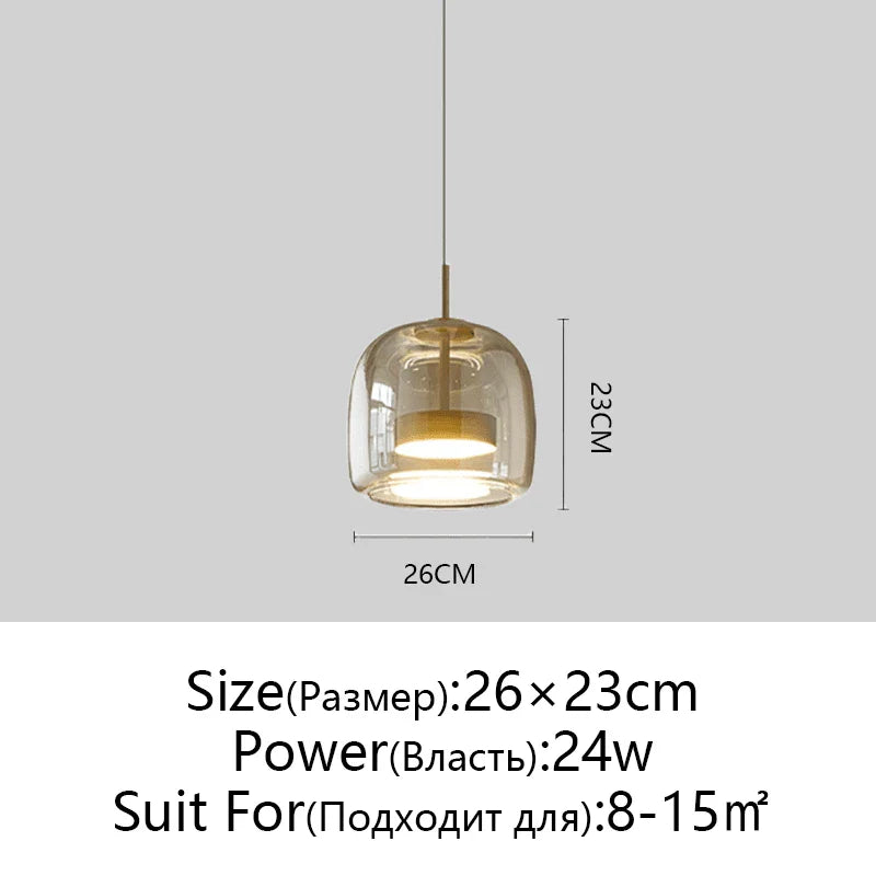Afralia™ Glass Pendant Light: Nordic LED Hanging Lamp for Dining Room, Bedroom, Modern Decor