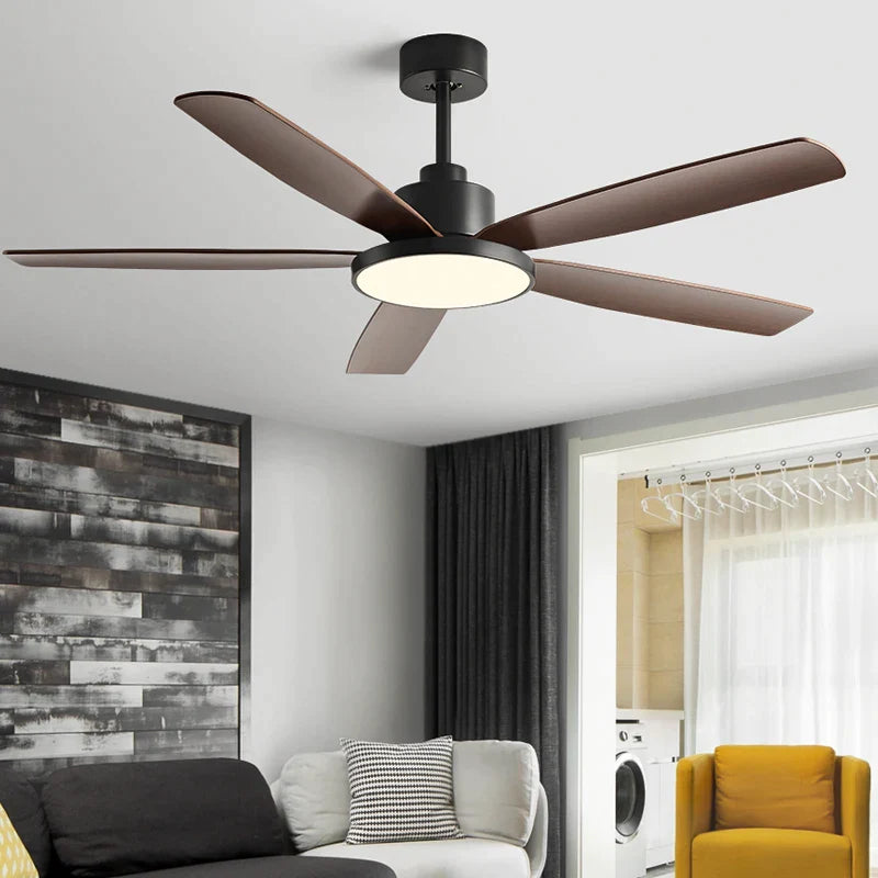 Afralia™ Living Bedroom Ceiling Fan With Light, Remote Control, 48-60 Inch, LED, DC, 220V