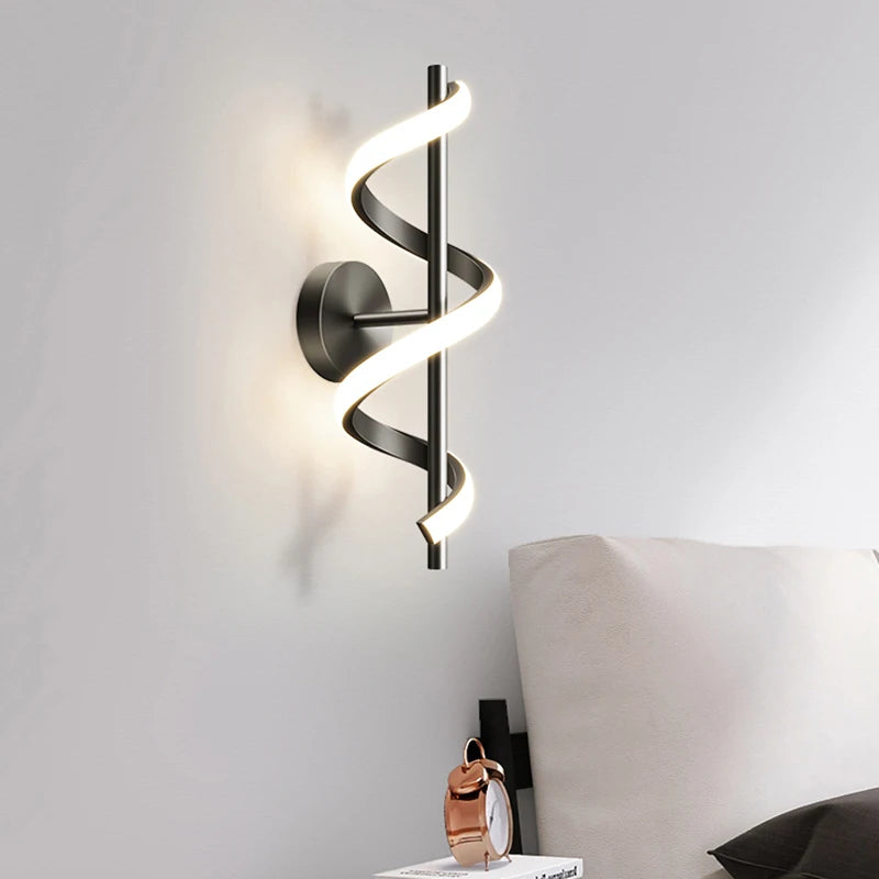 Afralia™ Modern LED Wall Lamps - Spiral Modeling Sconce