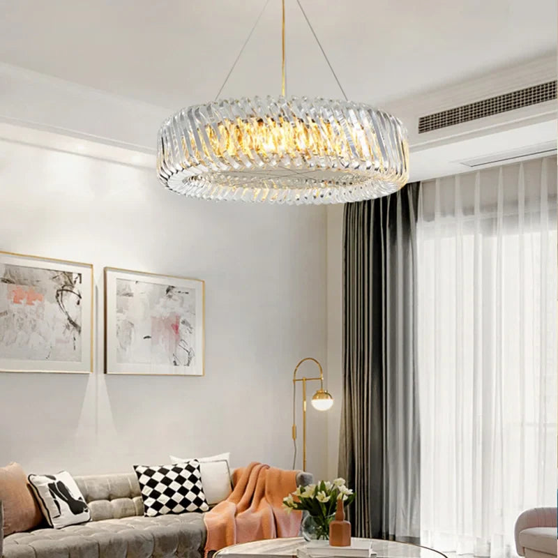 Afralia™ Modern Crystal LED Chandelier Pendant Lights for Living Dining Bedroom Villa