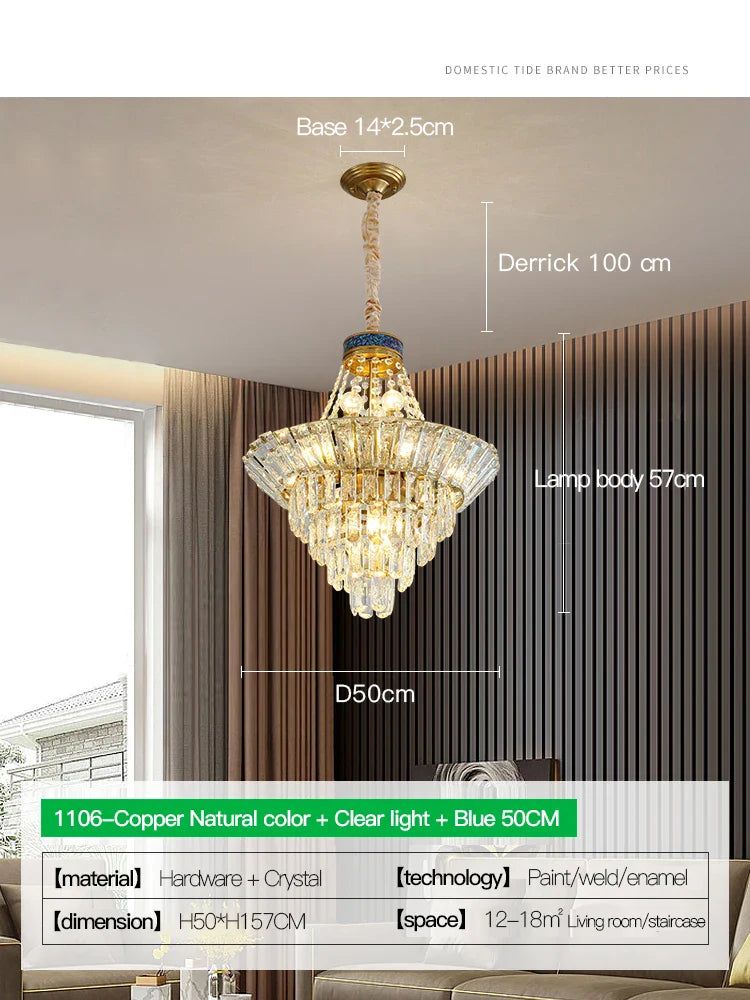 Afralia™ Crystal Chandelier: Luxury Living Room Lighting in Modern European Style for Villa