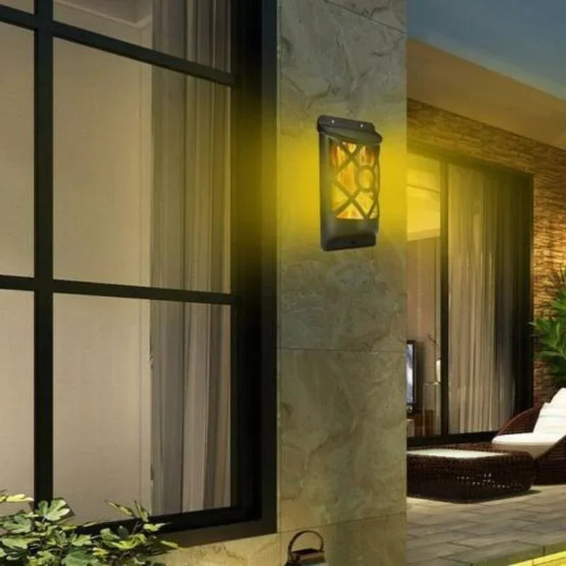Afralia™ Solar Flame Lights: Outdoor Garden Yard Waterproof Flickering Wall Lights