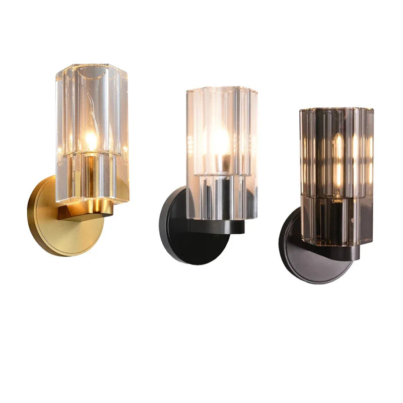 Afralia™ Crystal Wall Lamp: Luxe Bronze Black Copper Sconce Light Fixture