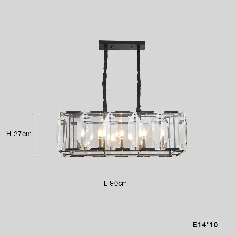 Afralia™ Black Crystal Pendant Chandelier for Home Decor Luxe Lighting