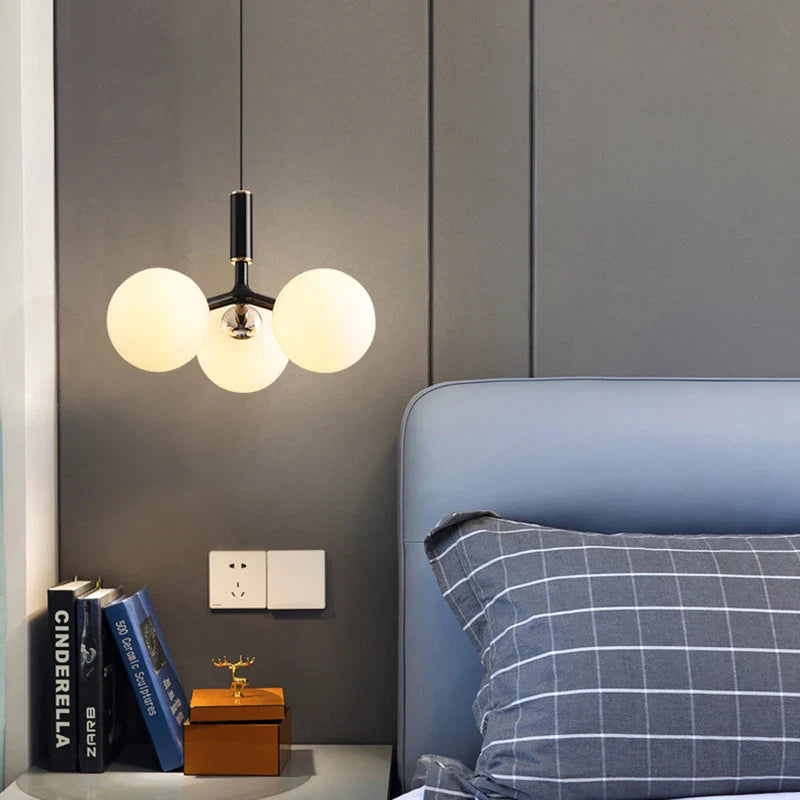 Afralia™ Glass Ball Pendant Chandelier: Minimalist Nordic Design for Bedroom, Living Room & Shop