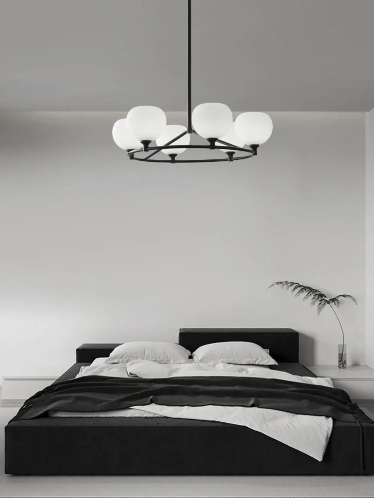 Afralia™ Copper Glass Chandelier: Stylish Hanging Light for Living Room, Bedroom, Dining Room