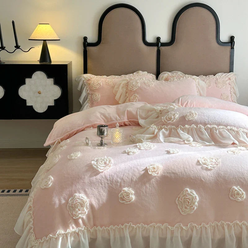 Afralia™ Princess French Flowers Bedding Set