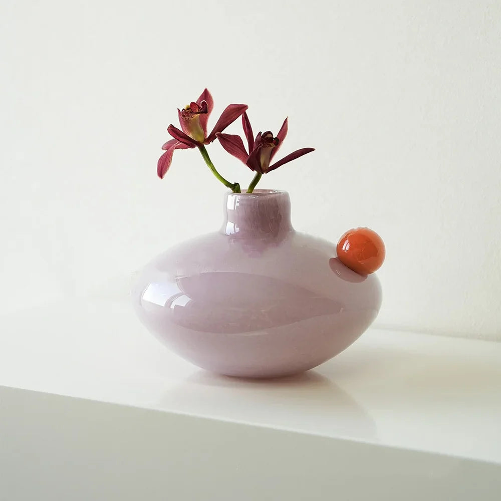 Afralia™ Geometric Glass Vase Colorful Bubbles Hydroponics Terrarium Home Decoration Accessory