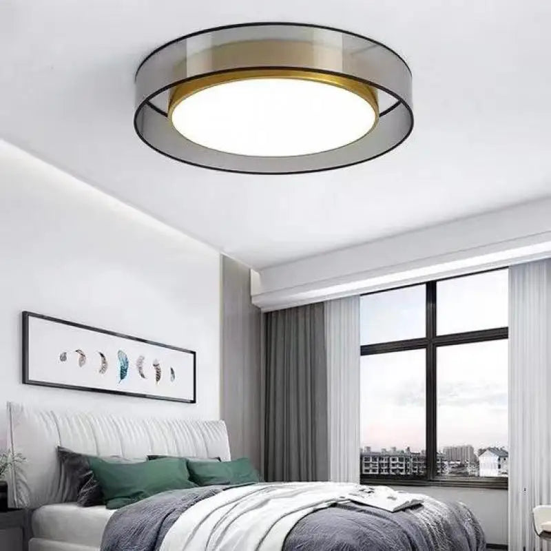 Afralia™ Nordic Minimalist Ceiling Lamp Black Gold LED Study Creative Room Decor