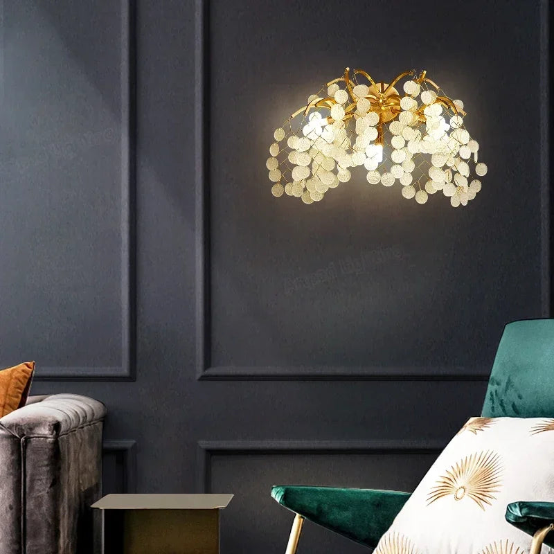 Afralia™ Nordic Crystal LED Wall Light: Modern Gold Living Room Decor & Bedroom Bedside Lamp