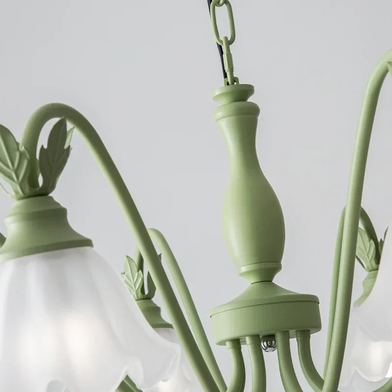 Afralia™ Orchid Glass Iron Art Pendant Lamp for Living Room