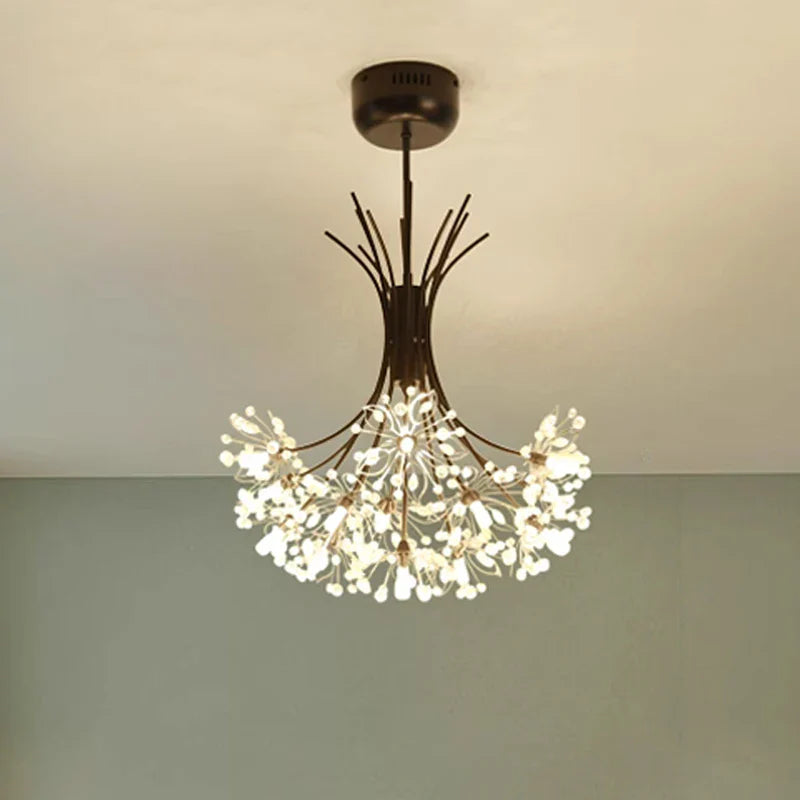 Afralia™ Crystal Bouquet Pendant Light Chandelier in Black and Gold