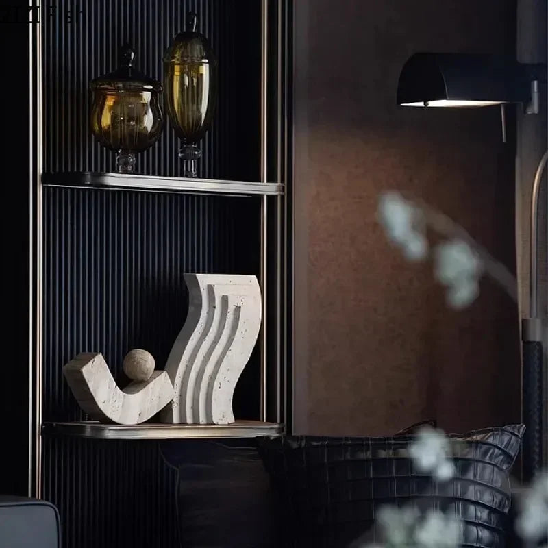 Afralia™ Geometric Stone Ornaments Desk Decoration Modern Artwork Statue Room Decor