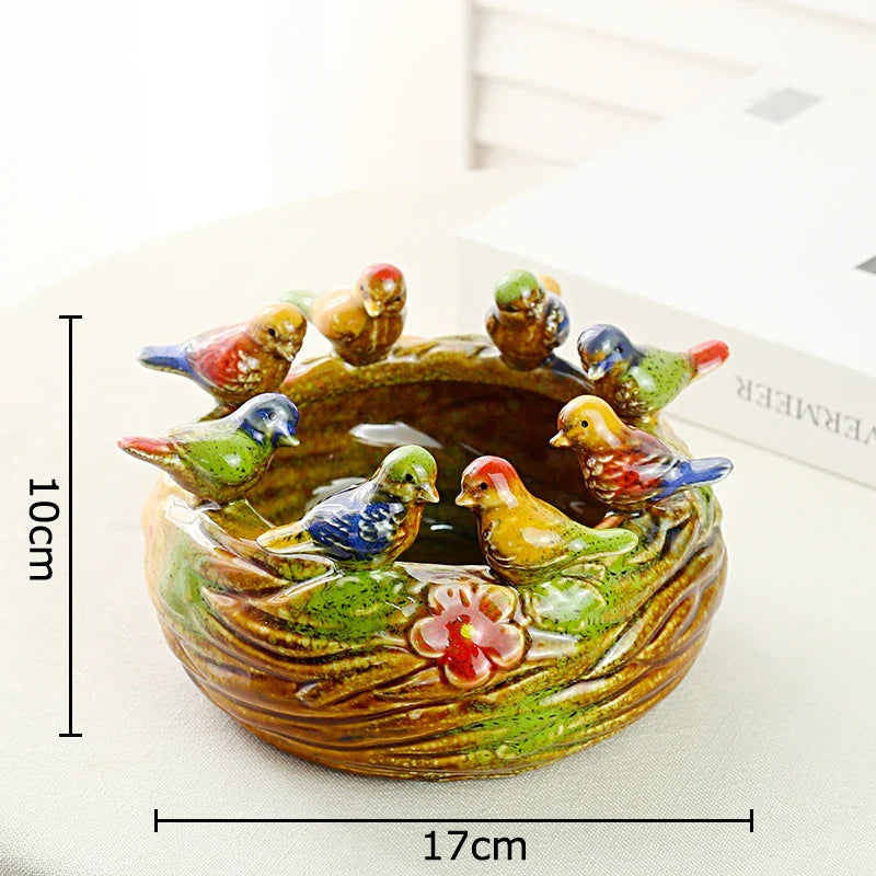 Afralia™ Ceramic Bird Fruit Plate: Decorative Snacks Tray, Nuts Bowl, Candy Storage
