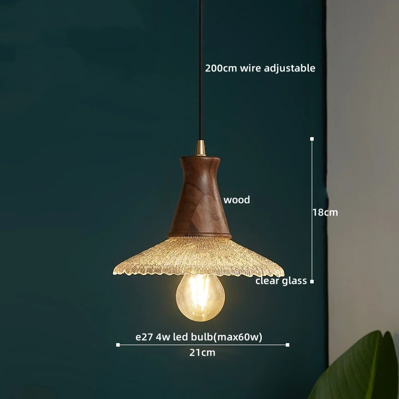 Afralia™ Glass Pendant LED Light Fixtures for Kitchen Bedroom Living Room