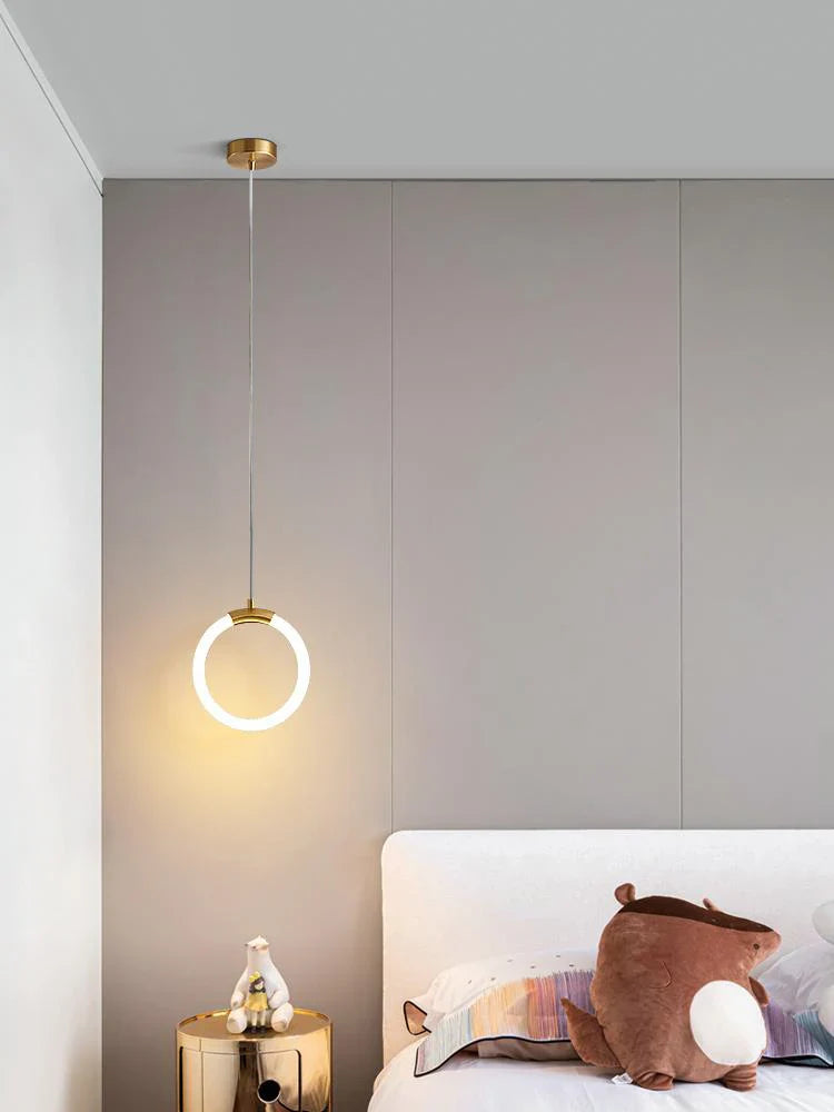 Afralia™ Gold Ring Pendant Lights Warm White LED U Shape Hanging Lamp