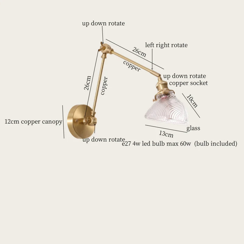 Afralia™ Copper Vintage LED Wall Sconce with Pull Chain for Stair, Loft, Bathroom, Bedroom