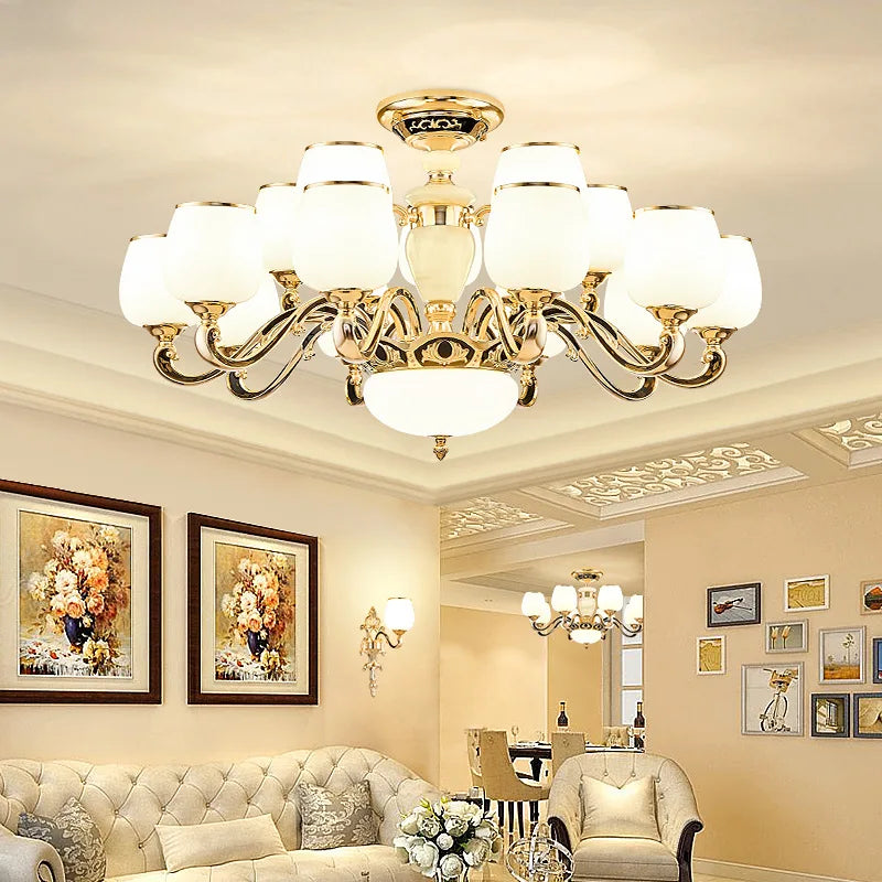 Afralia™ Jade Pendant Lamp: European Luxury for Living Room, Villa, Dining Room, Bedroom