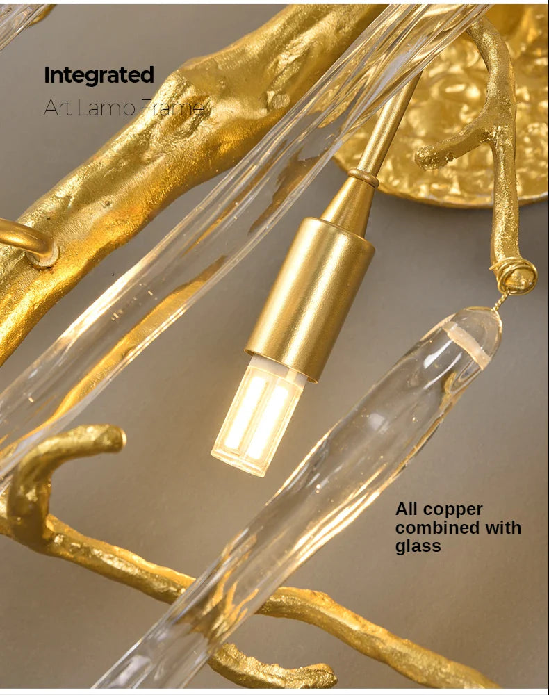 Afralia™ Crystal Wall Lamp Living Room Bedroom Bedside Art Light