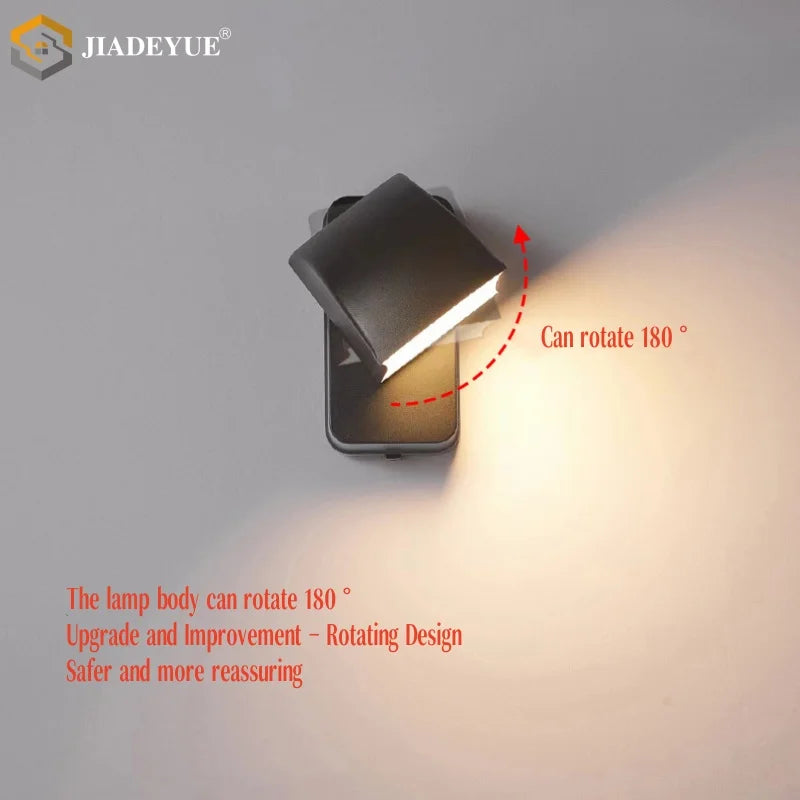 Afralia™ Rotatable LED Wall Lamp for Bedroom, Staircase, Balcony - Modern Minimalist Design