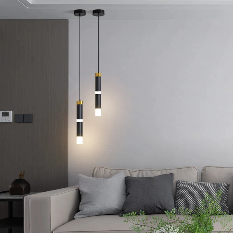 Afralia™ Modern Black Gold High Pendant Lamp for Ceiling, Living Room, Bedroom, Kitchen