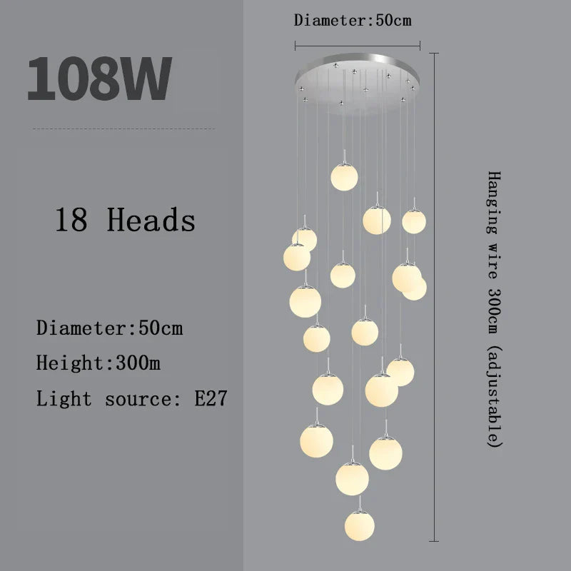 Afralia™ Nordic LED Glass Chandelier for Modern Living Spaces