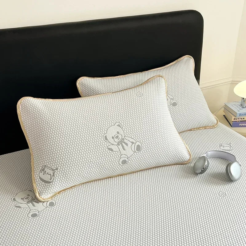 Afralia™ Little Bear Jacquard Cooling Mat: Soft, Breathable, & Durable Bed Cover
