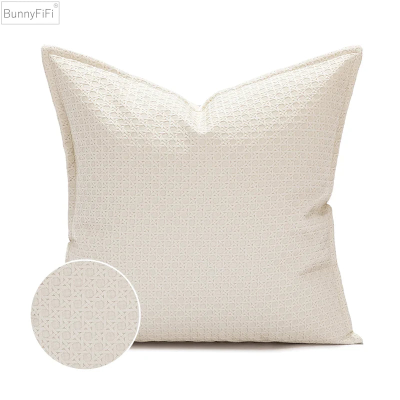 Afralia™ Brown Beige Faux Leather Cushion Cover 45x45cm for Home Sofa Living Room