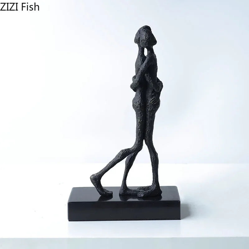 Afralia™ Abstract Couple Statue for Desk Decoration and Room Aesthetics