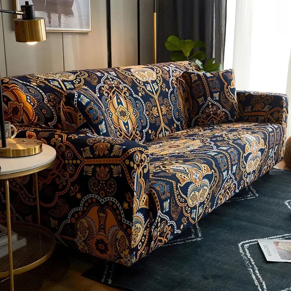 Afralia™ Mandala Stretch Sofa Cover Slipcover Spandex Couch Protector