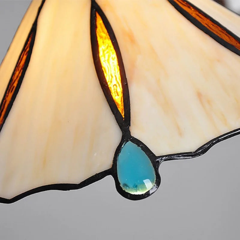 Afralia™ Tiffany Style Glass Copper LED Pendant Lights for Dining Room and Balcony
