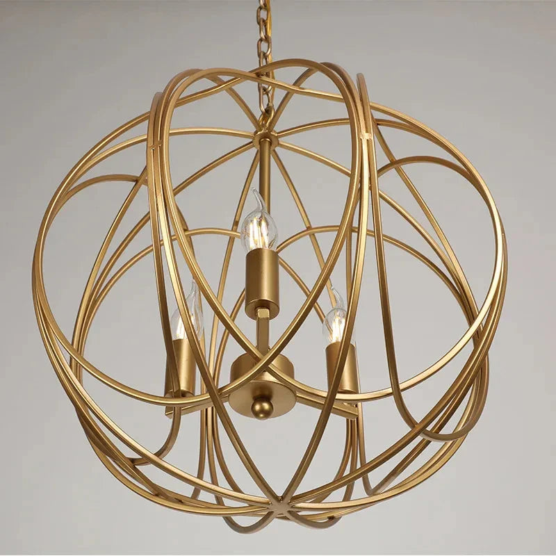 Afralia™ Gold Crystal Chandelier Ring Ball Ceiling Light