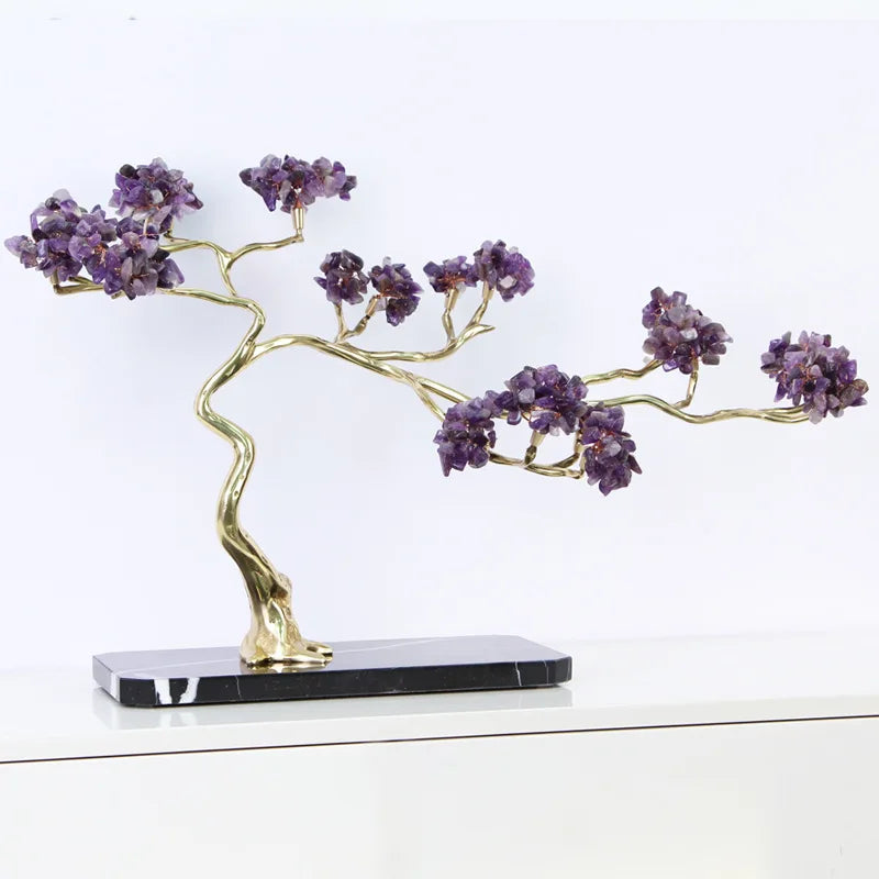 Afralia™ Crystal and Brass Metal Decorative Figurine for Room Decoration