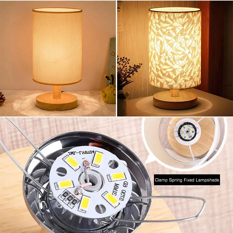 Afralia™ USB LED Night Light with Remote Control and Dimmable Wooden Base