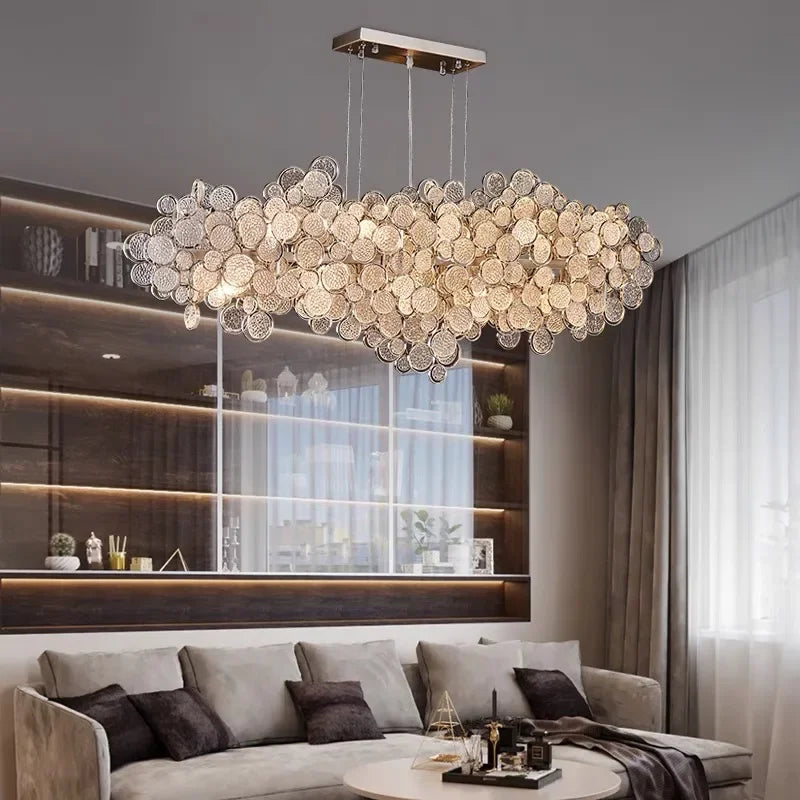 Afralia™ 2024 Trend LED Ceiling Chandelier for Living Dining Bedroom, Modern Lustre Hanging Light