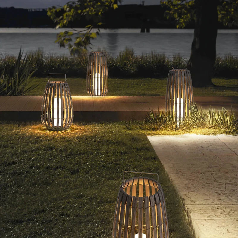 Afralia™ Rattan Solar Garden Light for Villa Courtyard Landscape