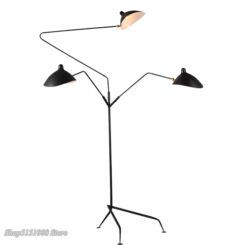 Afralia™ Spider Serge Mouille Industrial LED Floor Lamp for Bedroom Living Room