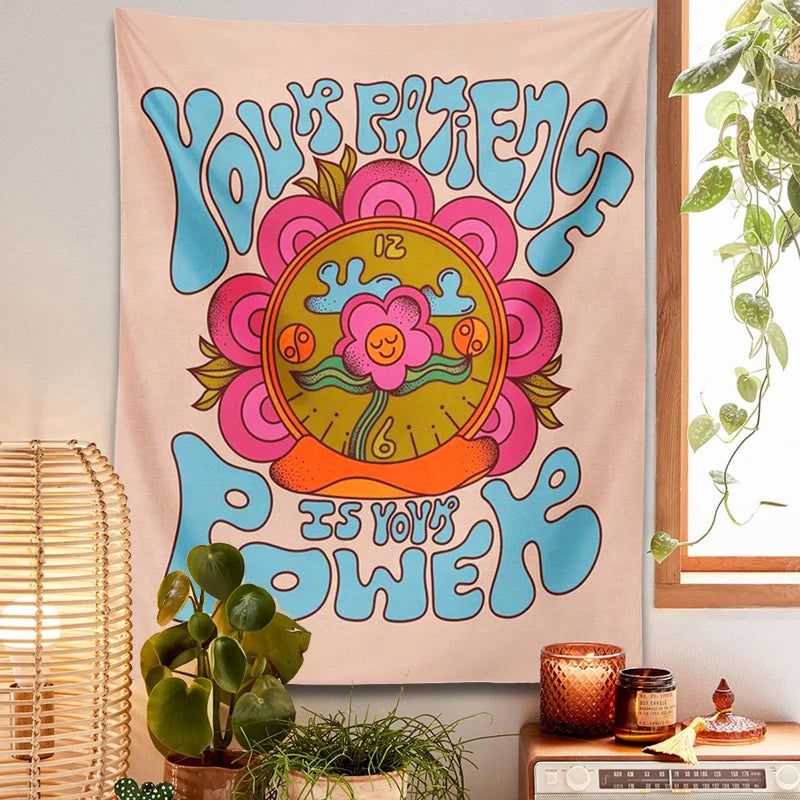 Afralia™ Rainbow Flower Tapestry Wall Hanging - Hippie Boho Vibes for Teen Room Decor