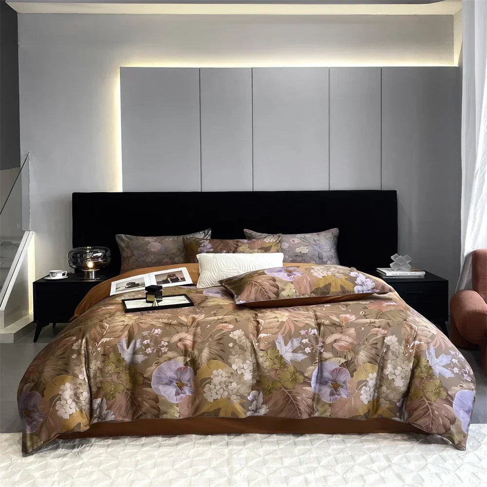 Afralia™ 1000TC Egyptian Cotton Bedding Set, Solid Color Sheets, Pillowcase, Blanket Cover, King Queen Europe Size